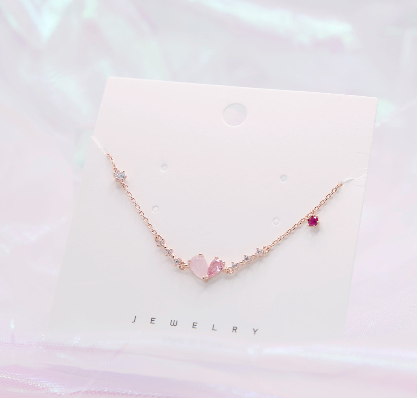 Heart Crystal Korean Dainty Style Bracelets - 3 colours