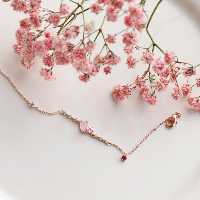 Heart Crystal Korean Dainty Style Bracelets - 3 colours