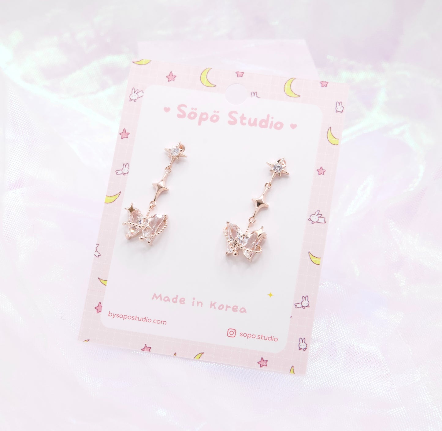 Butterfly Planet Dainty Elegant Korean Earrings - 2 Colors