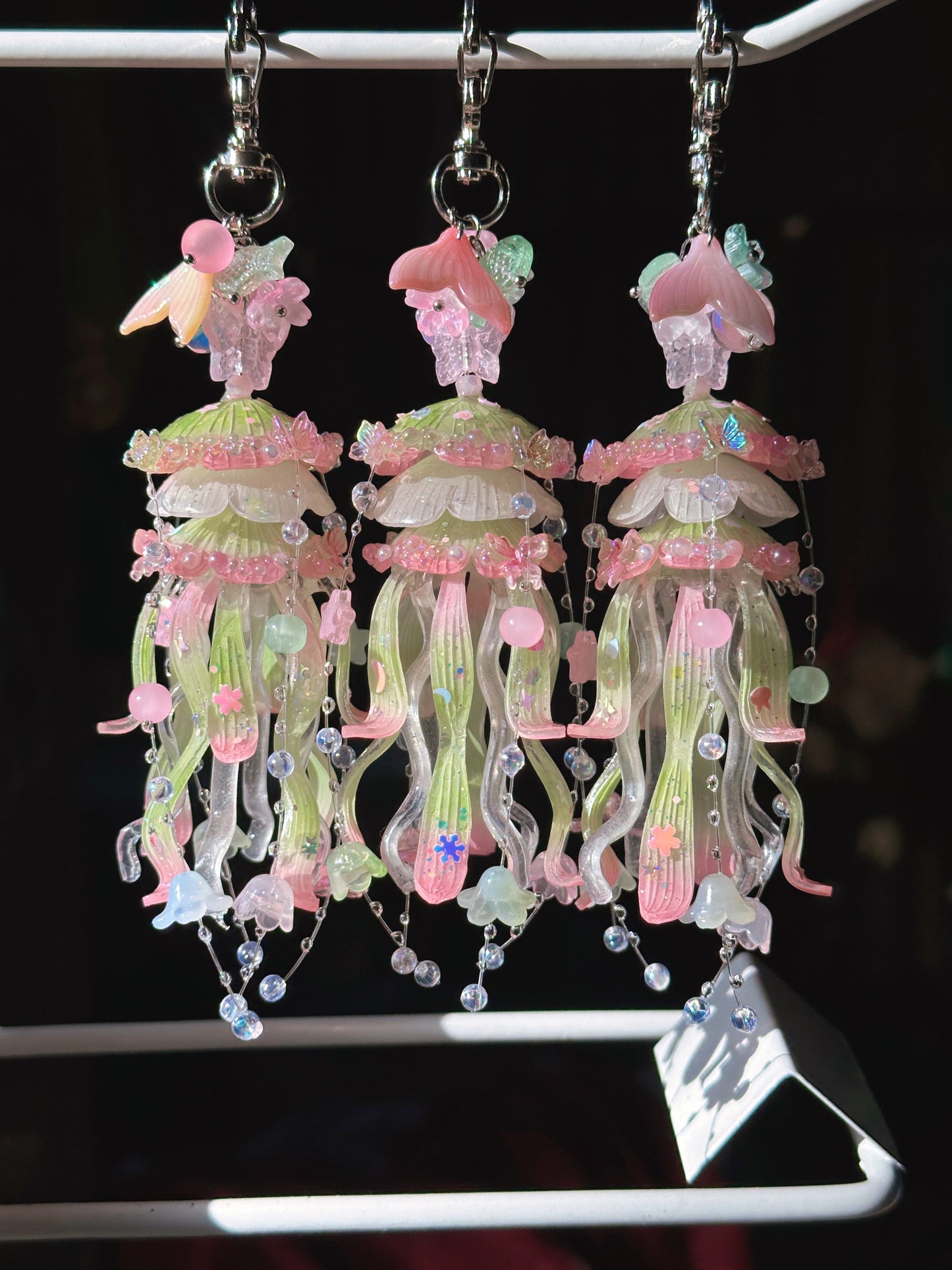 Fairy Jellyfish Handmade Keychain/Bag charm - Candy Green