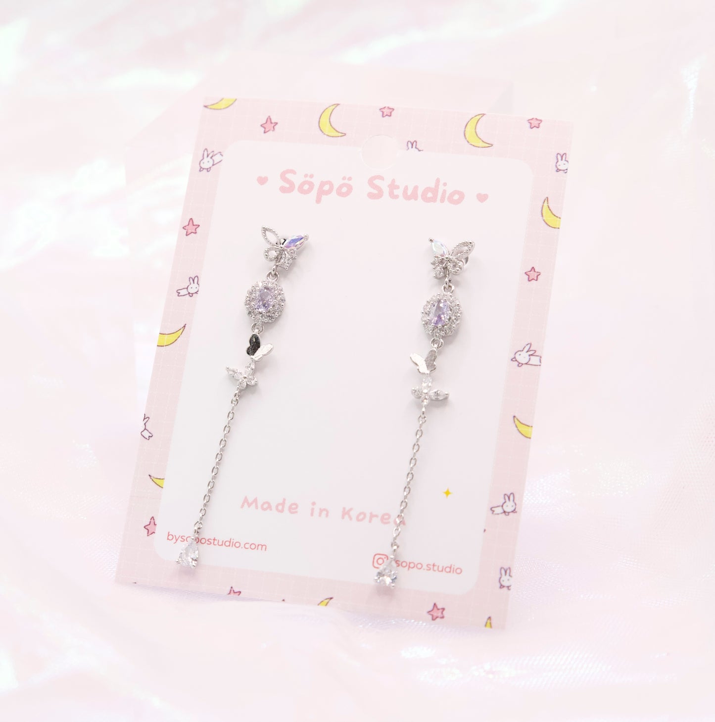 Minimalist Butterfly Petit Dangle Korean Dainty Style Earrings