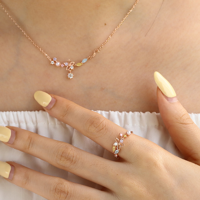 Fairytale Flower Adjustable Ring Made in Korea - 2 colors