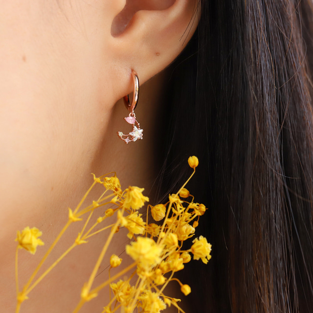 Crystal Petit Moon Elegant Hoop Korean Earrings - 2 colors
