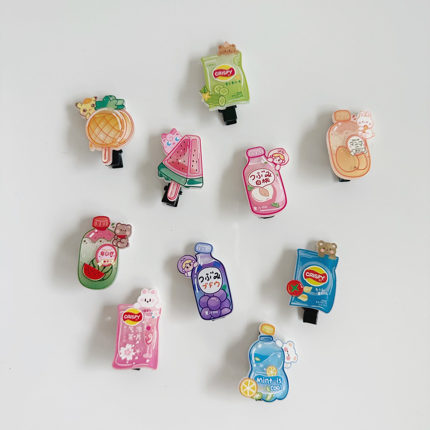 Cute Foodie Hair Pin Set - 10kpl/set