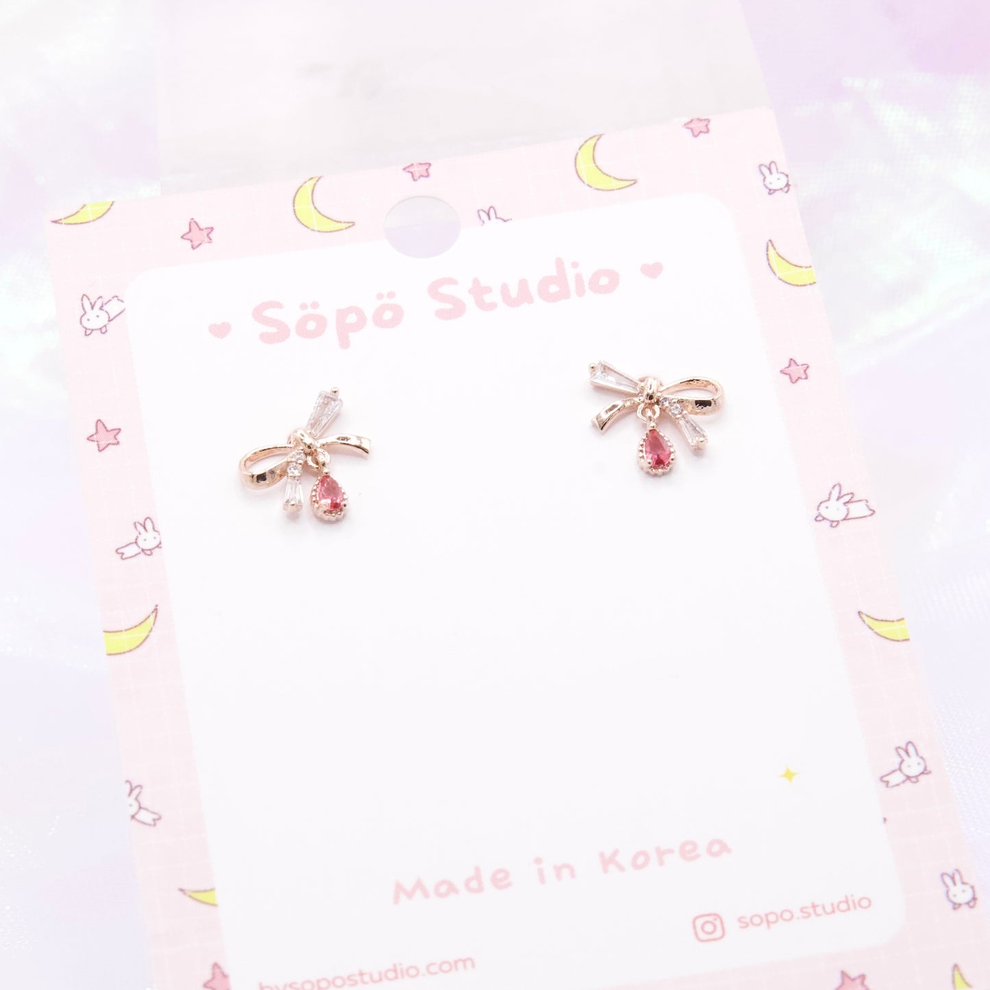 Petit Dainty Ribbon Stud Korean Earrings - 2 colors