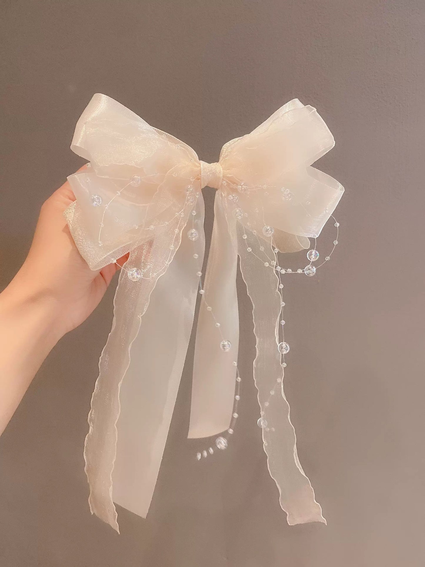 Fairytale 2 Layered Bow Water Drop Hair Clips - 3 colors