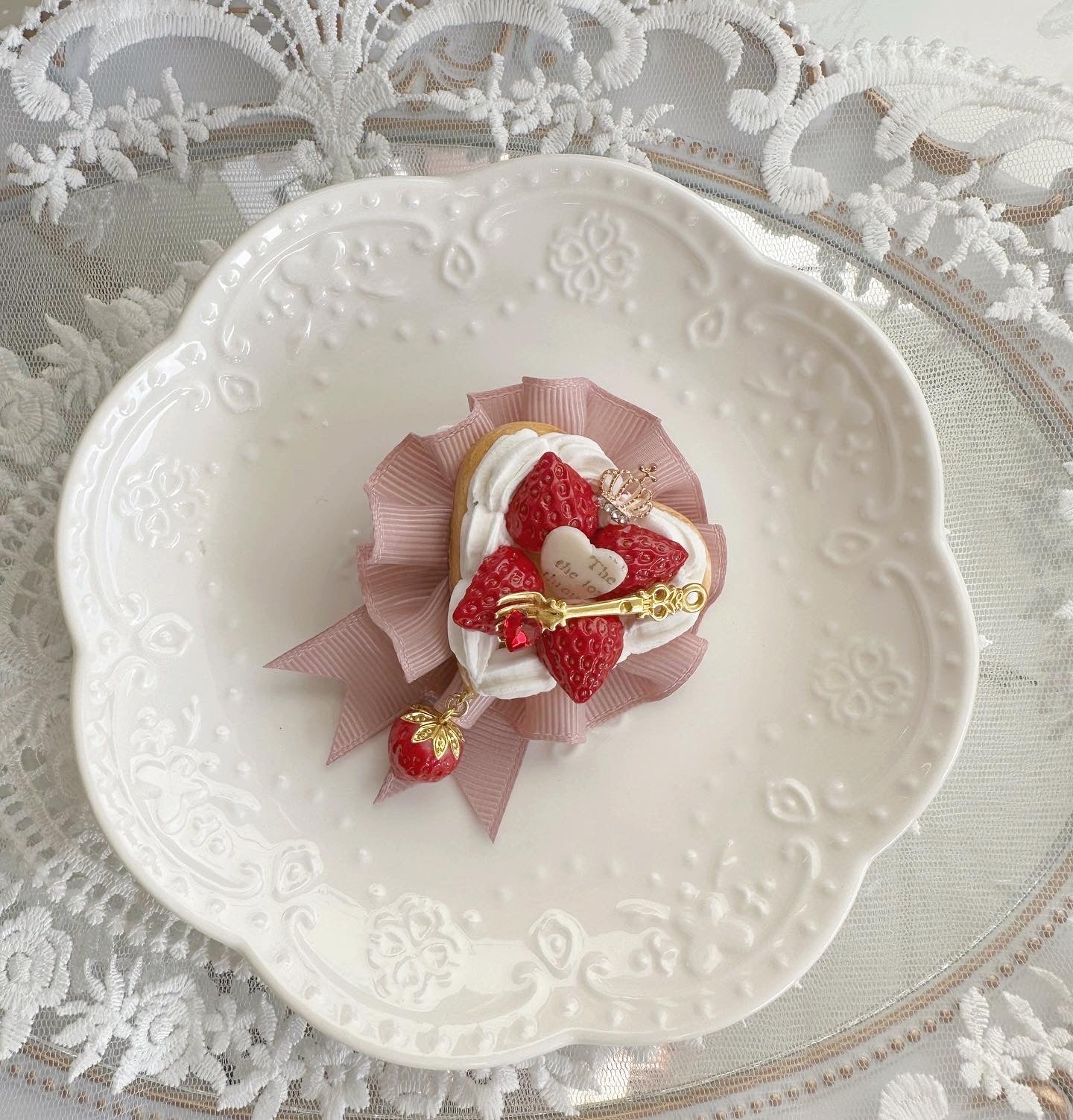 Strawberry Cream Cake Hair Pin - Made in Japan