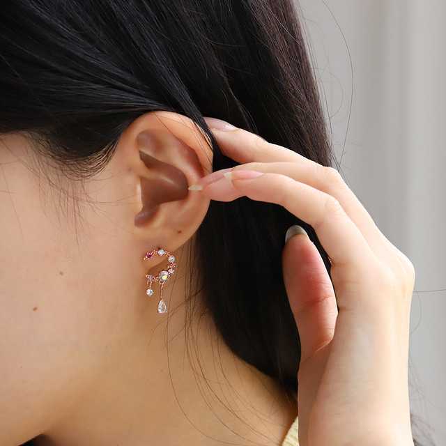 Opal Moon Crystal Drop Korean Earrings - 2 colors