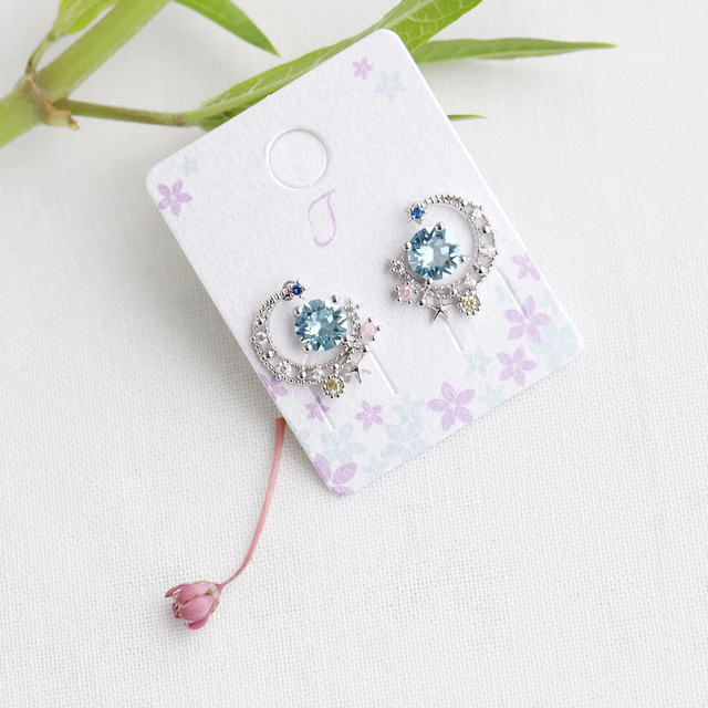 Moon Crystal Stone Elegant Studs Korean Earrings - 2 colors
