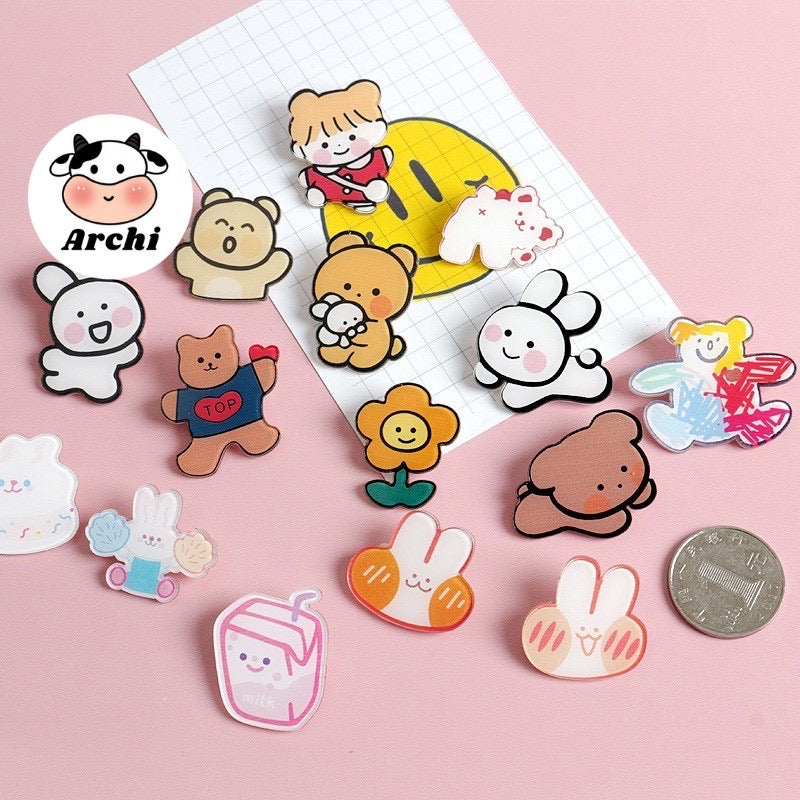 Cute Korean Style Cartoon Brooch Lapel Pin