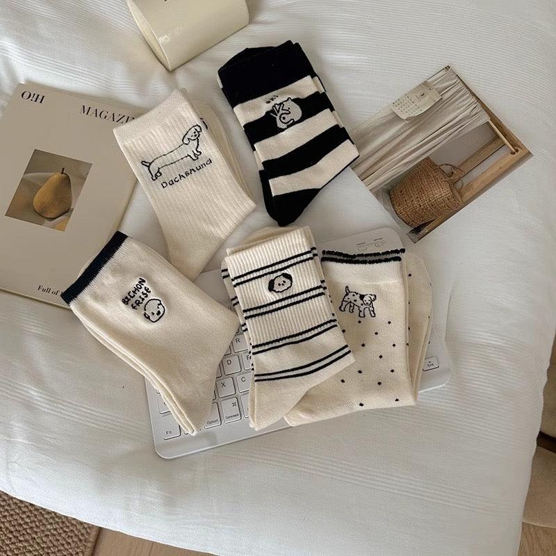 Simple Stripe Cute Small Dog Socks