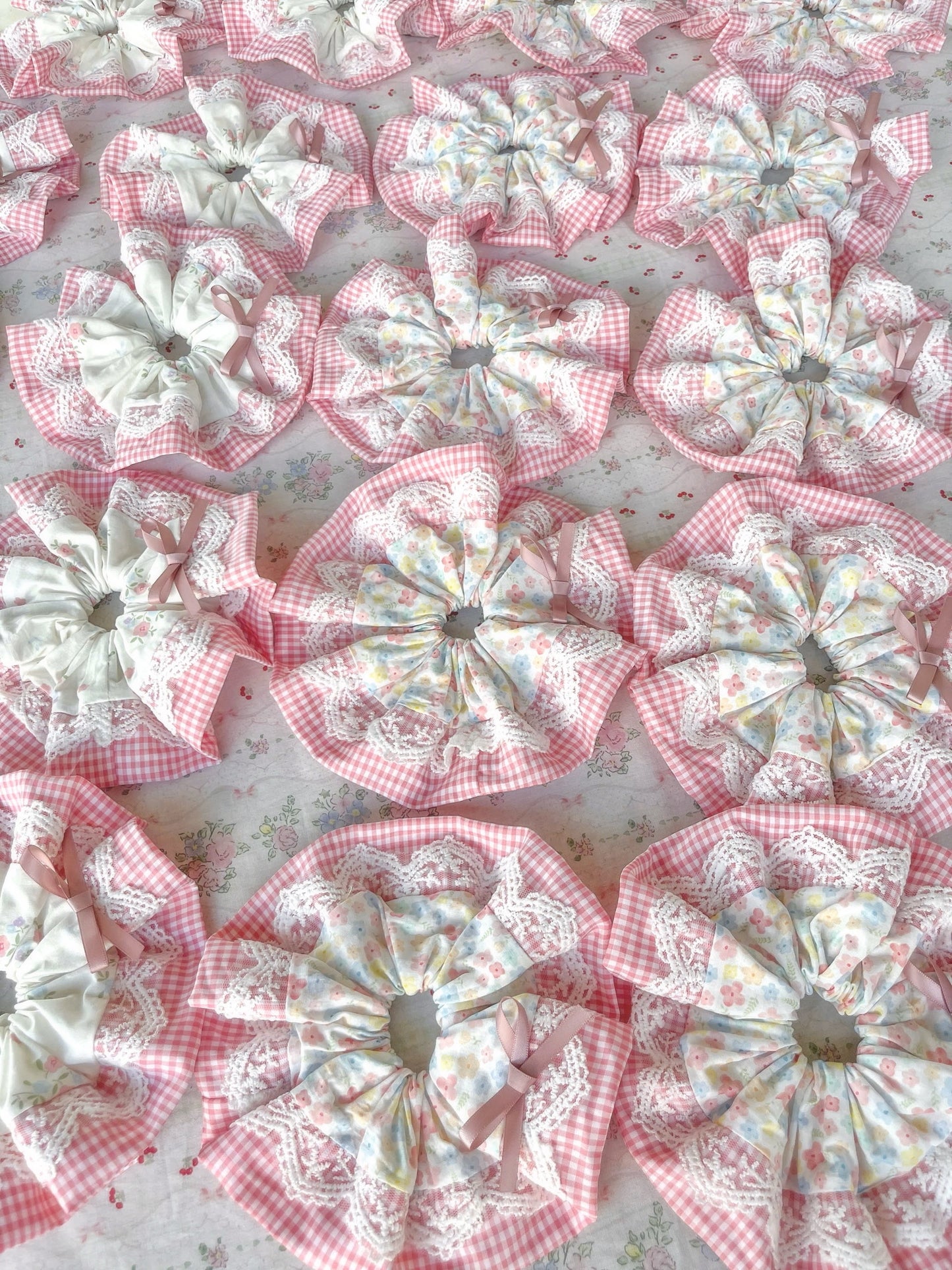Jumbo Flower Summer Cotton Lace Scrunchie