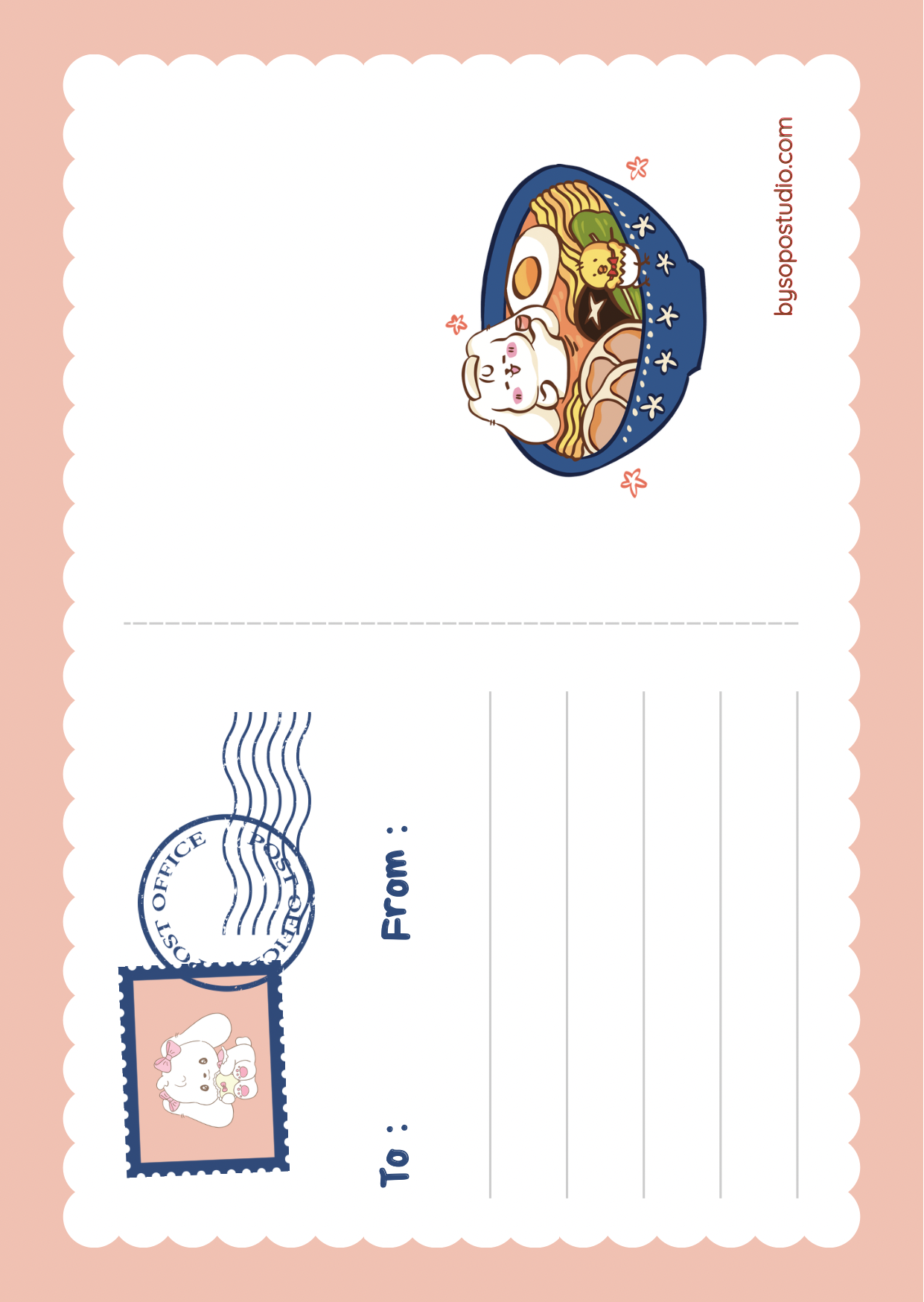 Ramen A6 Postcard - Art by Söpö Studio