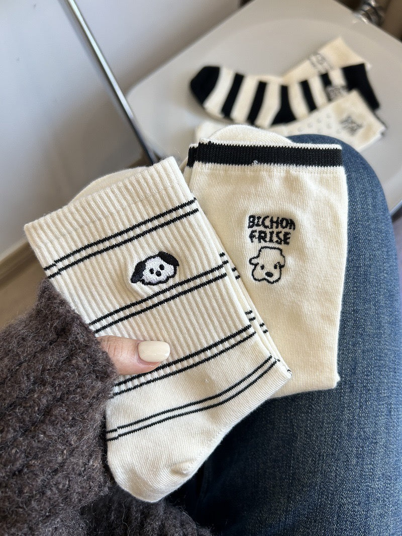 Simple Stripe Cute Small Dog Socks