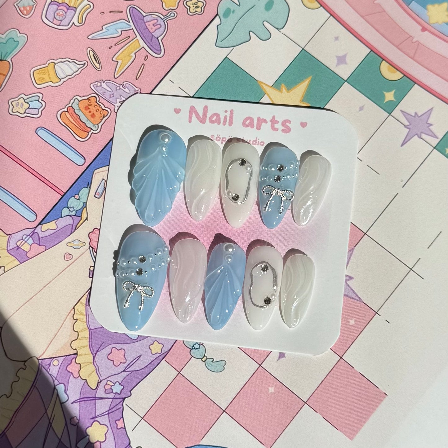 Summer Beach Cute Handmade Press-on Nails