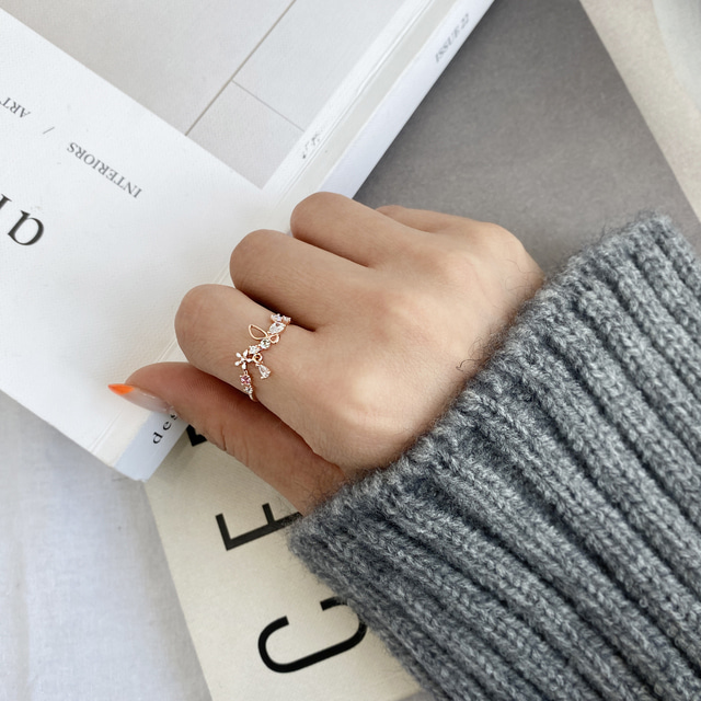 Butterfly Wreath Fairy Korean Adjustable Rings - 2 colors
