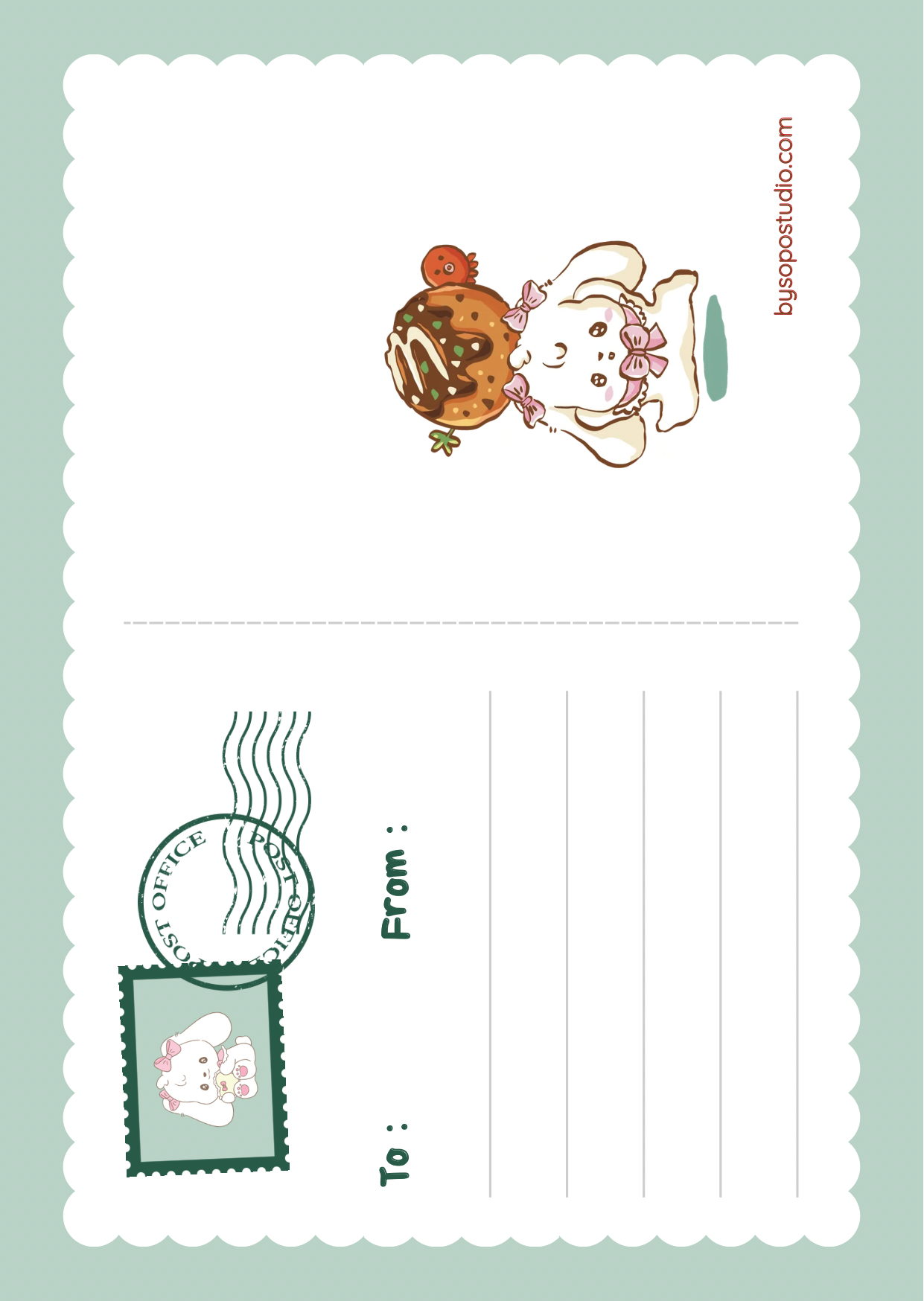 Takoyaki A6 Postcard - Art by Söpö Studio
