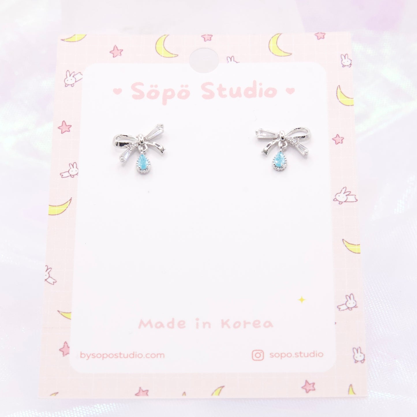 Petit Dainty Ribbon Stud Korean Earrings - 2 colors