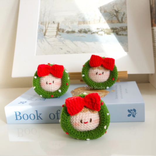 Cute Christmas Mochi Handmade Crochet Keychain Bag Charm