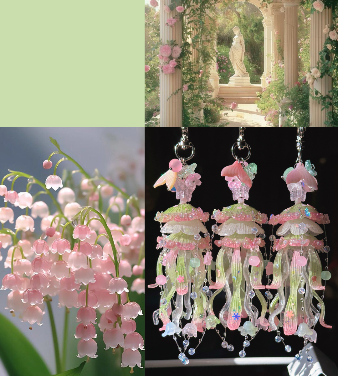 Fairy Jellyfish Handmade Keychain/Bag charm - Candy Green