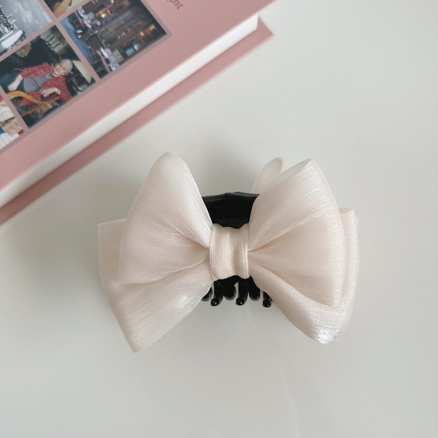 Korean Organza Pastel Bow Sweet Hair Claws