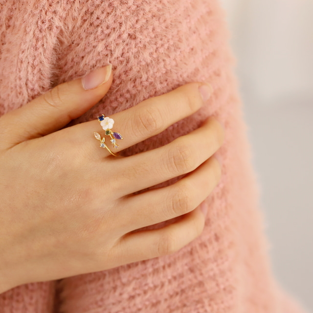 Flower Dainty Soft Korean Adjustable Rings - 2 colors
