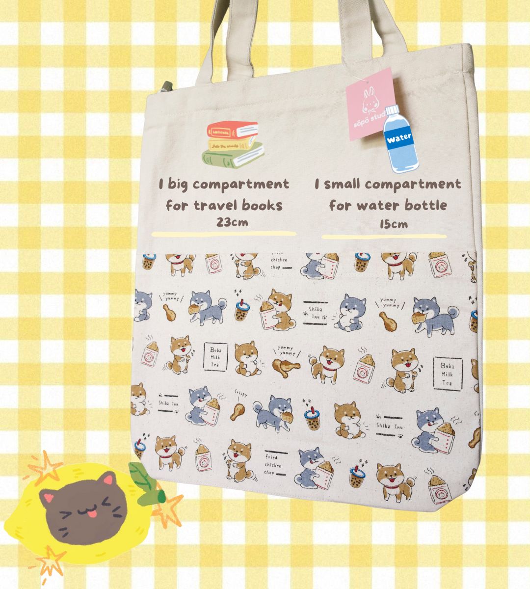 Shiba Inu & Snacks Tote Bag