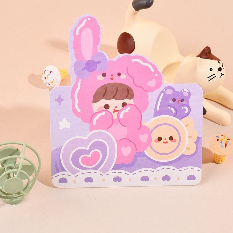 Cute Purple Candy Girl Greeting Cards - Valentines, Birthday, Special Friend Gift