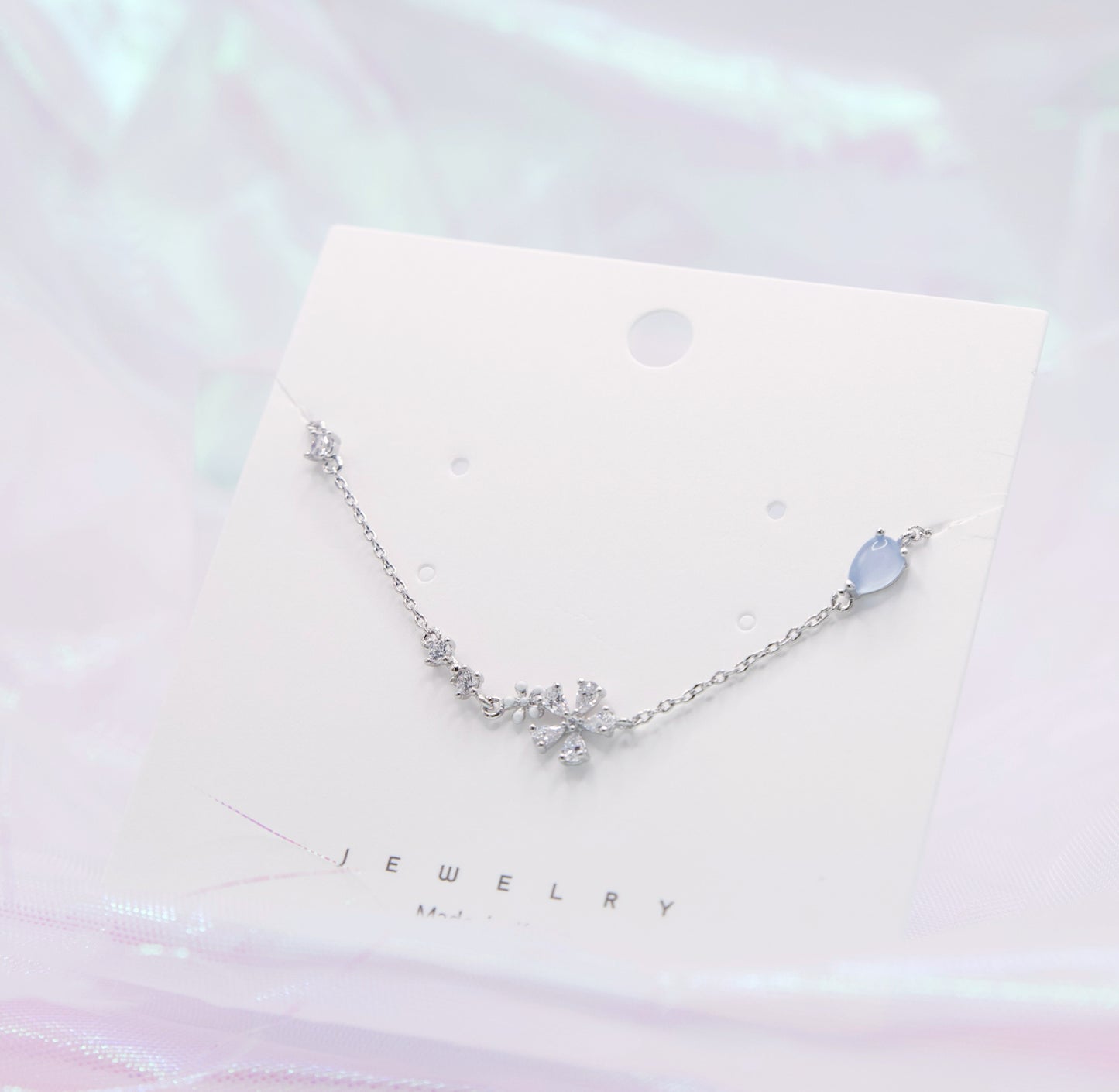 Blue Crystal Flower Dainty Style Bracelet