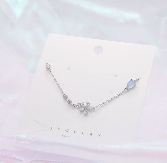 Blue Crystal Flower Dainty Style Bracelet