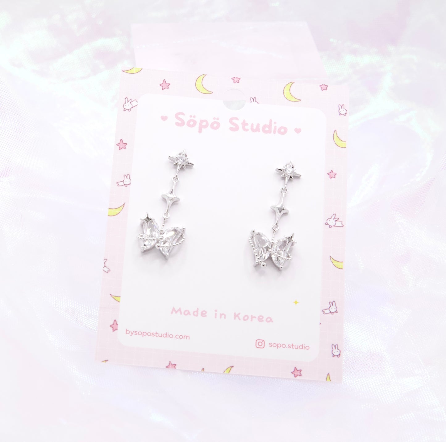 Butterfly Planet Dainty Elegant Korean Earrings - 2 Colors