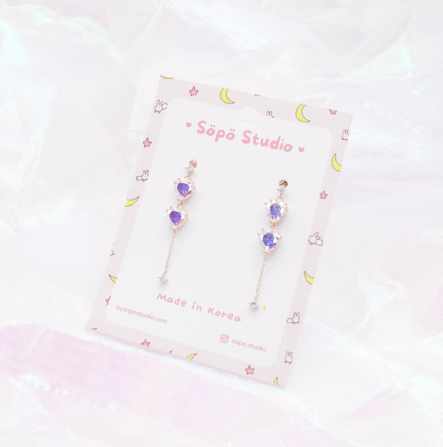 Heart Drop Korean Earrings