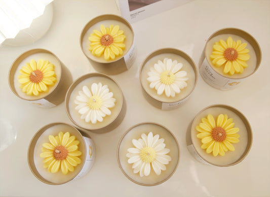 Daisy Flower Candles - Soywax Handmade in Finland