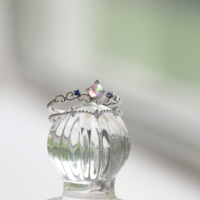 Tiara Blue Double Layer Ring Made in Korea