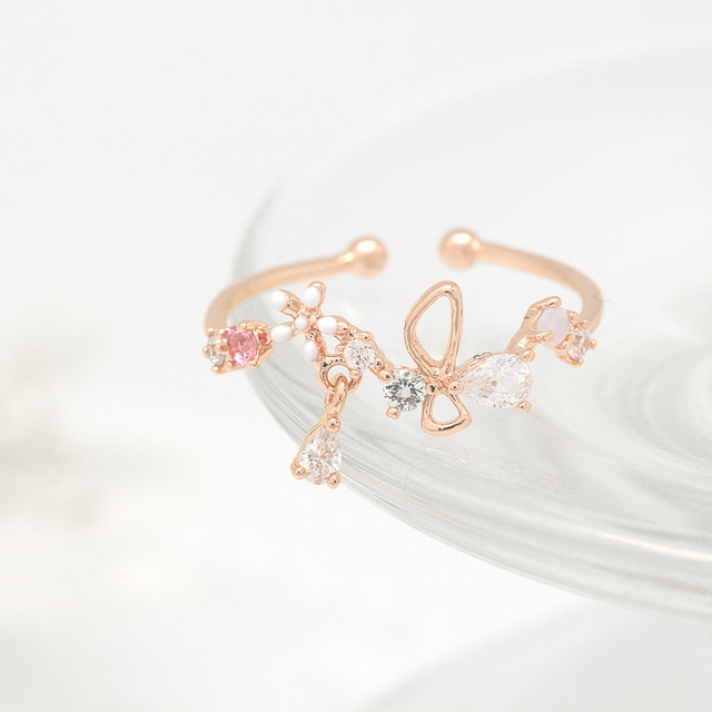 Butterfly Wreath Fairy Korean Adjustable Rings - 2 colors