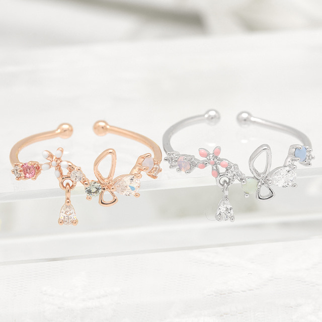 Butterfly Wreath Fairy Korean Adjustable Rings - 2 colors