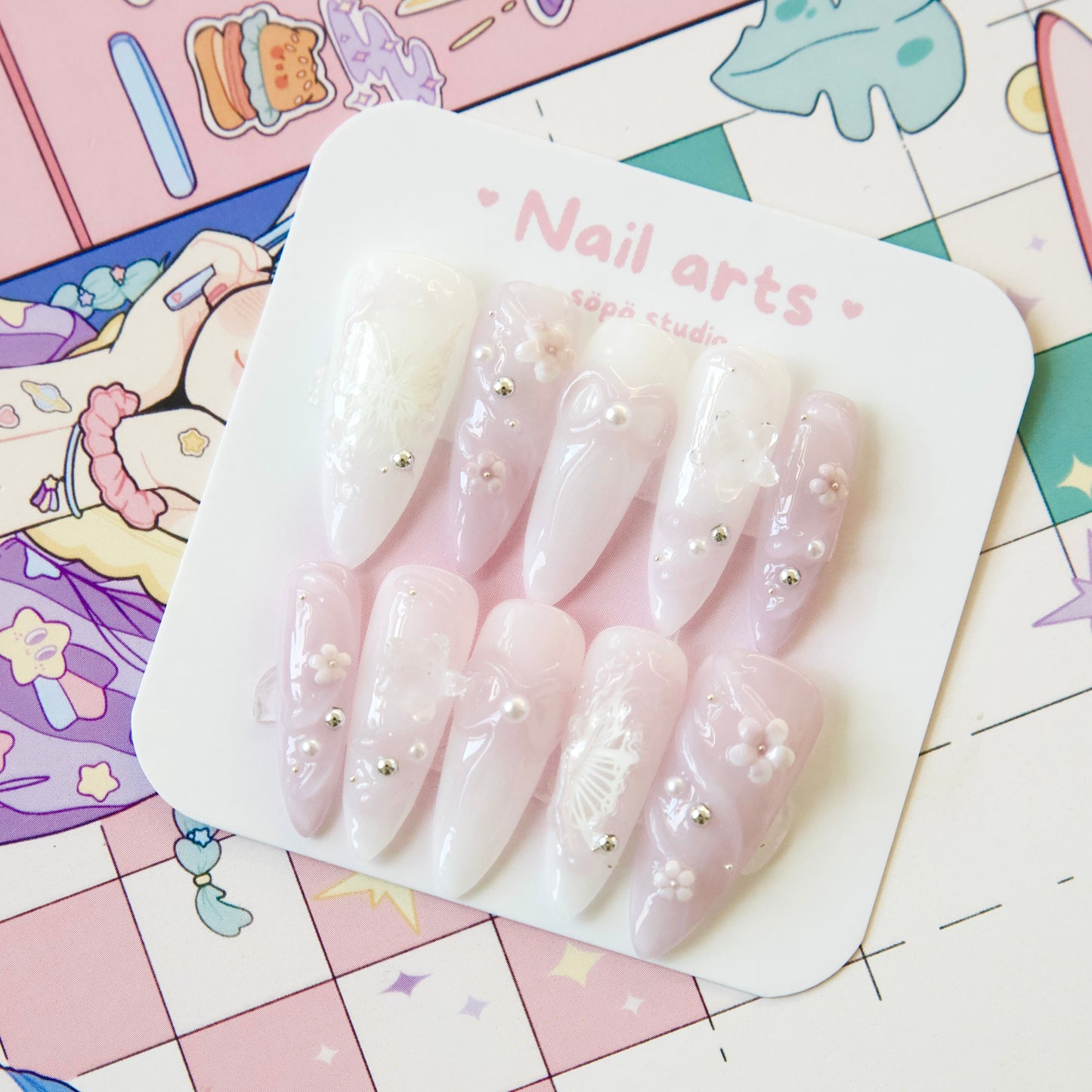 Secret Garden 3D Gel Handmade Press-on Nails