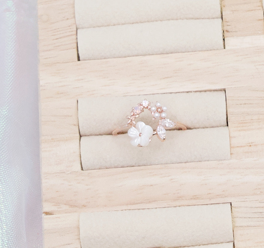 Sakura Flower Wealth Dainty Style Adjustable Ring