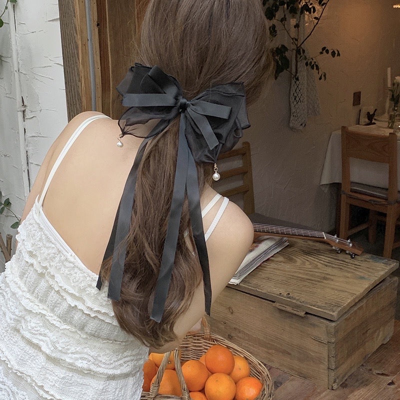 Long Bow Hair Clip Kpop Ballerina - Gift for her