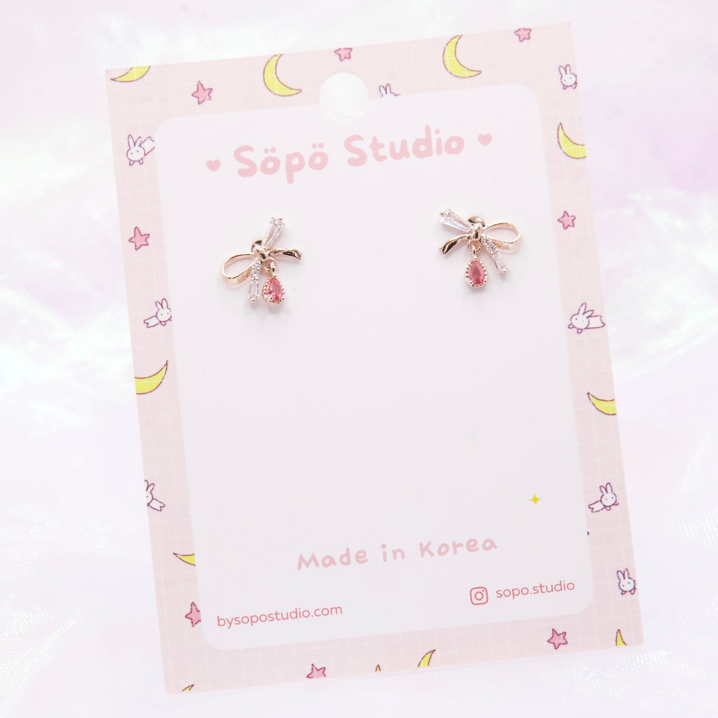 Petit Dainty Ribbon Stud Korean Earrings - 2 colors