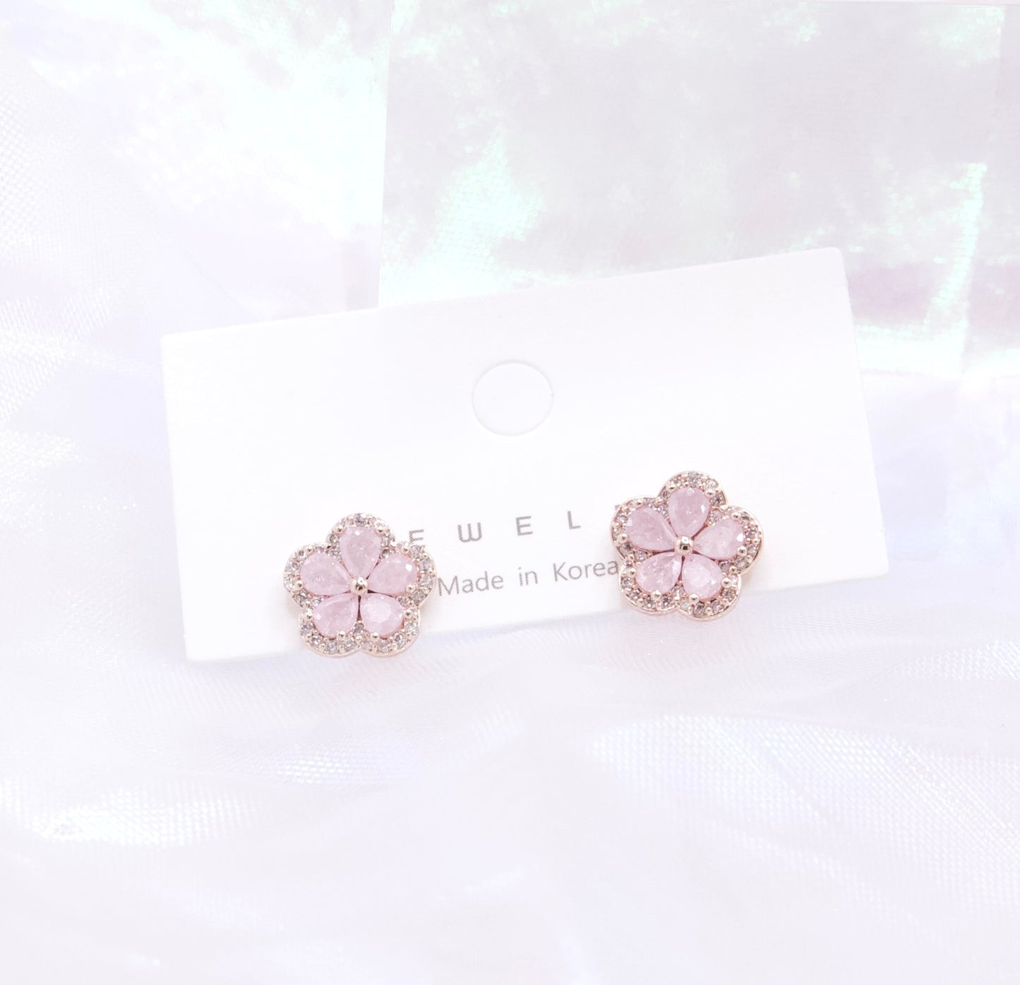 Cute Sakura Flower Studs Korean Earrings - 2 Colors
