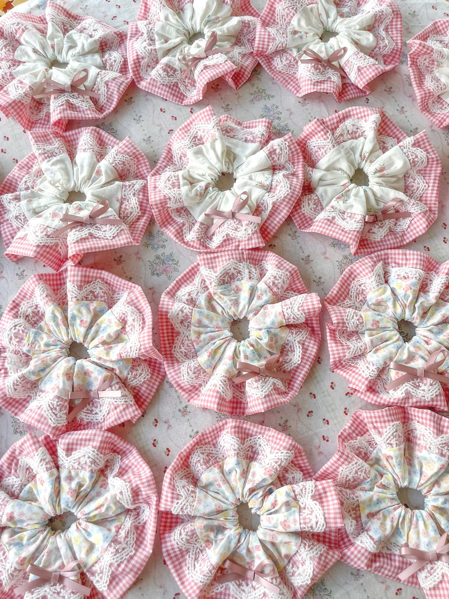 Jumbo Flower Summer Cotton Lace Scrunchie