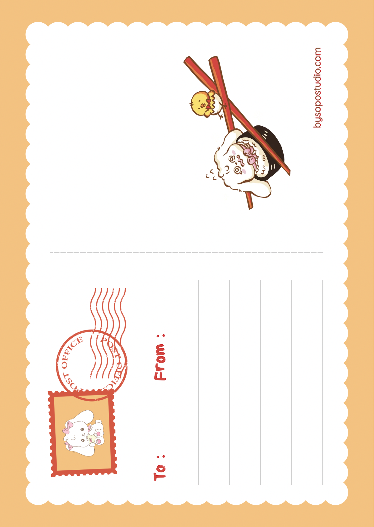 Sushi A6 Postcard - Art by Söpö Studio