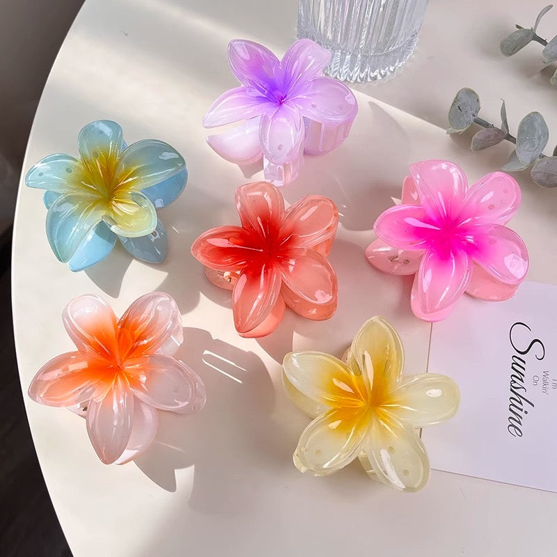 Summer Jelly Flower Hair Claws - 11 colors
