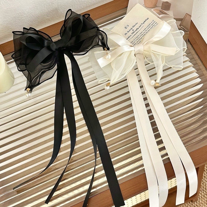 Long Bow Hair Clip Kpop Ballerina - Gift for her