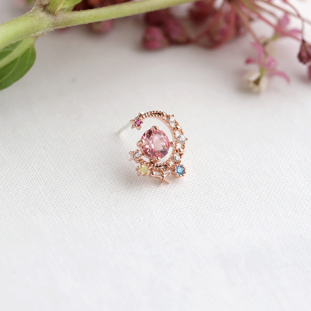 Moon Crystal Stone Elegant Studs Korean Earrings - 2 colors
