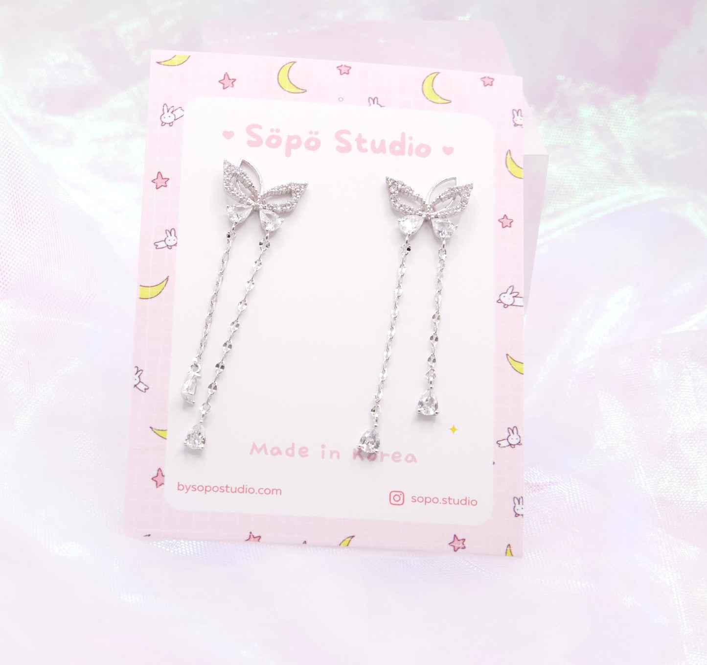 Butterfly Chain Drop Elegant Bridal Korean Earrings