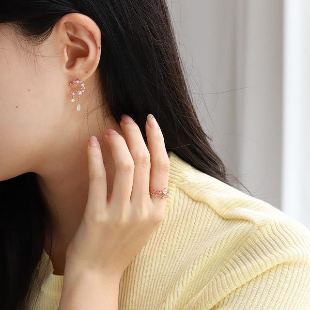 Opal Moon Crystal Drop Korean Earrings - 2 colors