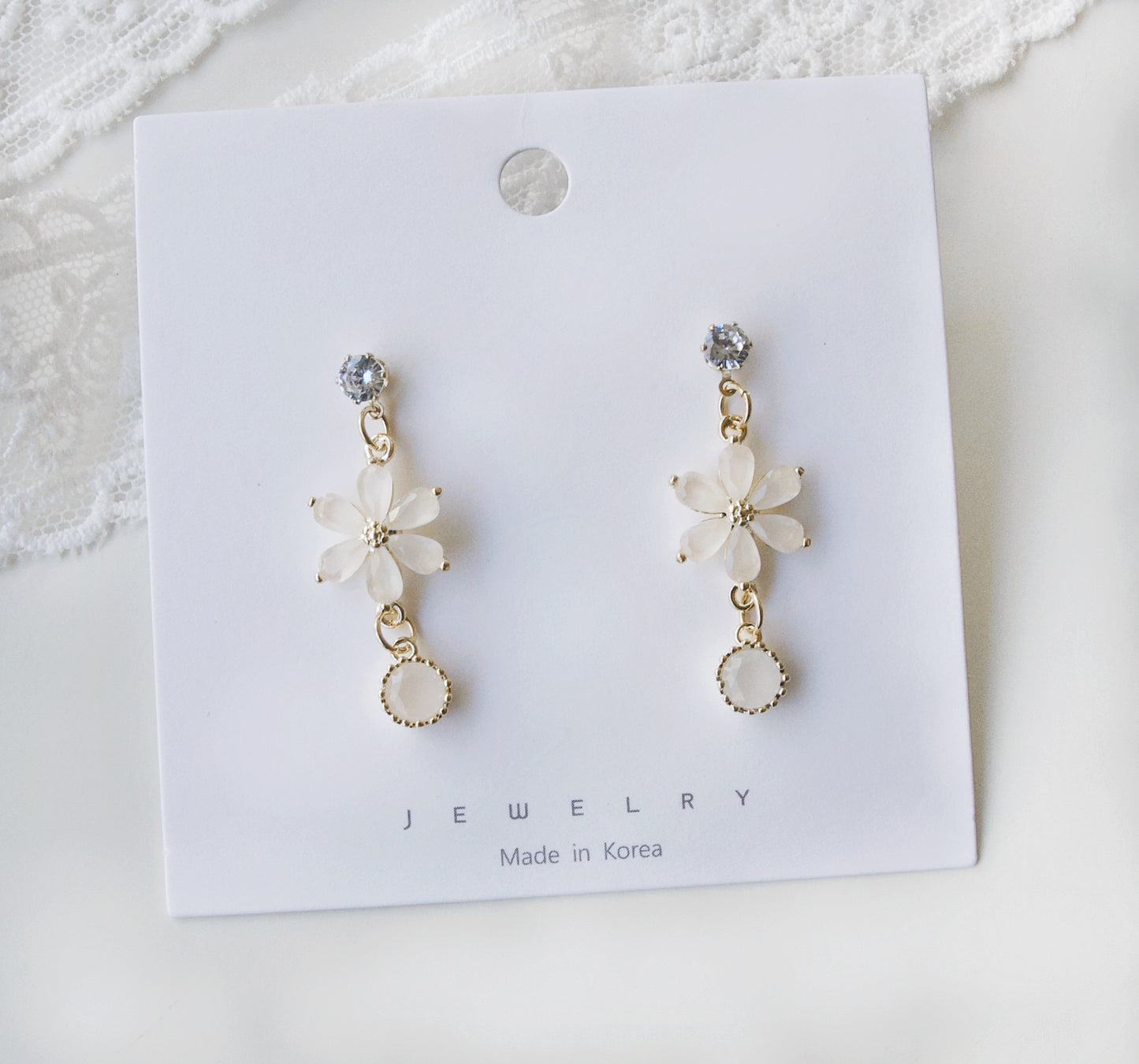 Crystal Cute Dandelion Flower Drop Dangle Earrings