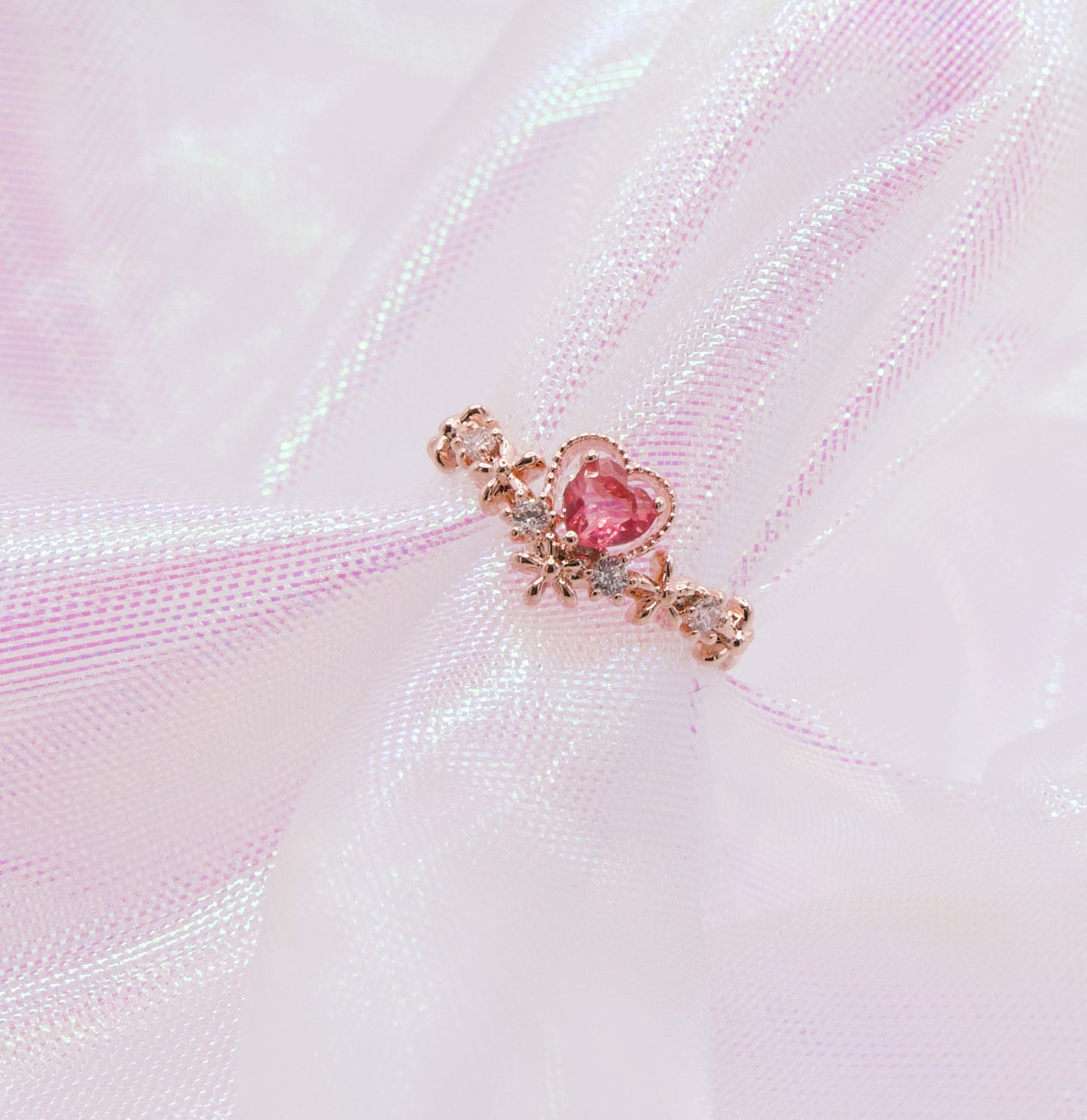 Red Heart Cubic Ring